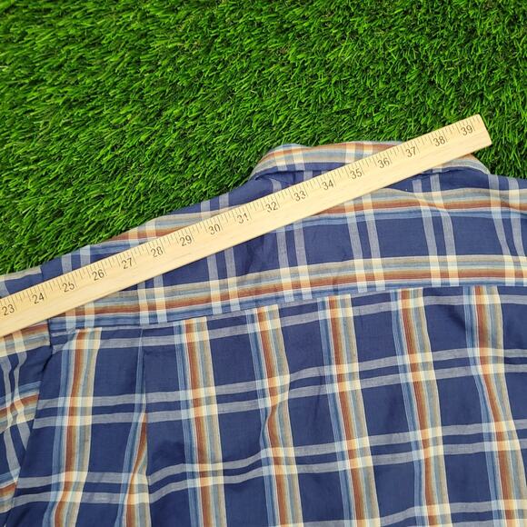 Vintage 90s Western Hippie Button Shirt 3XL 19.5 30x32 Baggy Plaid - Picture 3 of 12